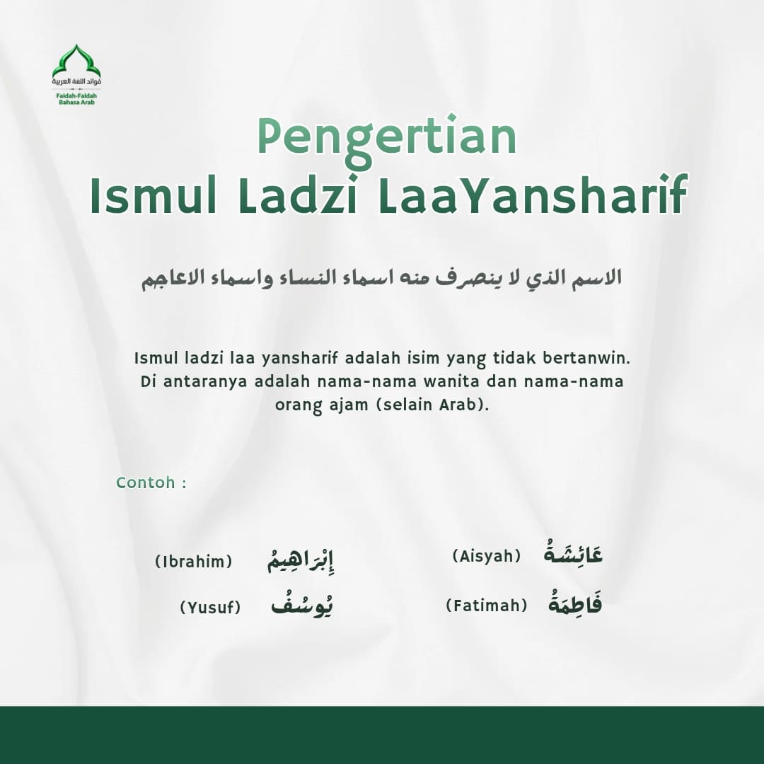 Pengertian Ismul Ladzi Laa Yansharif